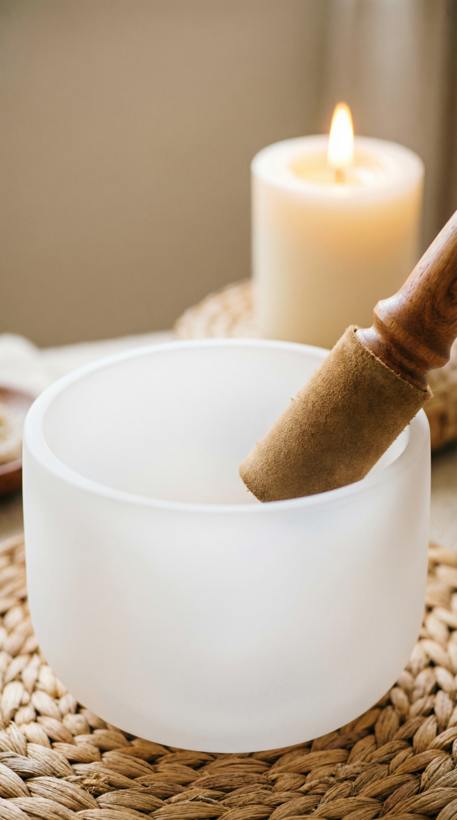 Crystal bowl branco com vela